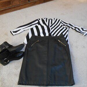 Women's "Charter Club" black pleather skirt, size 10.